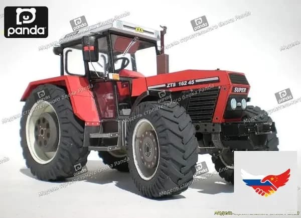 Чешский трактор Zetor 162 45, 1:32, сельскохозяйственная техника, модель из бумаги ручной работы