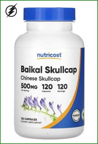 Nutricost, Шлемник байкальский, 500 мг, 120 капсул