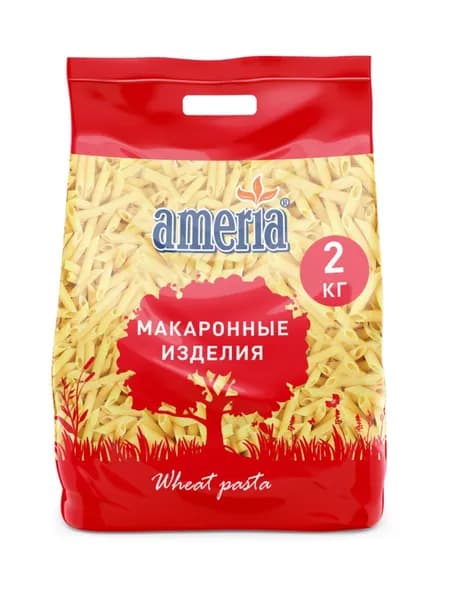Макароны Ameria перья рифленые №23, 2 кг