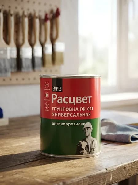 Расцвет, Грунтовка алкидная, для внутренних и наружных работ, белая, 0.9 кг, ГФ-21