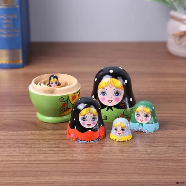 Деревянная игрушка матрешка, 5 элементов