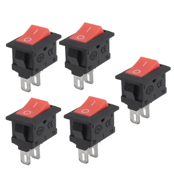 A65 шт. Вкл-выкл KCD11 2Pin 2P черный красный лодка автомобильный кулисный переключатель 3A 250 В 6A 125 кнопка переменного тока KCD1-11 10X15 KCD117