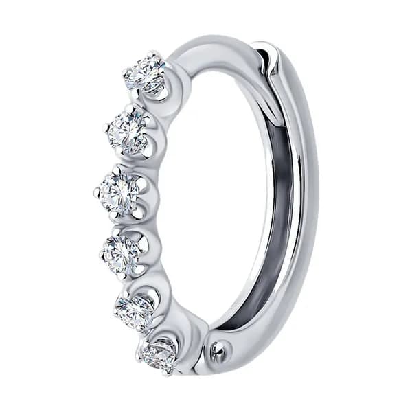 Одиночная серьга из белого золота DIAMANT-ONLINE с бриллиантом 585 пробы