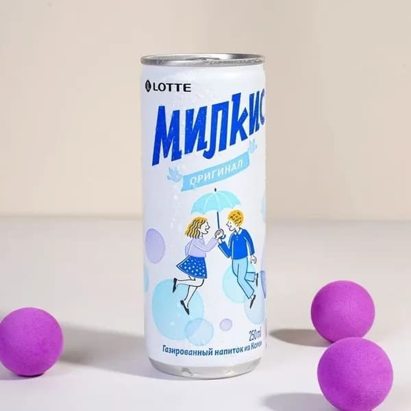 Газированный напиток Lotte Milkis клубника 250 мл