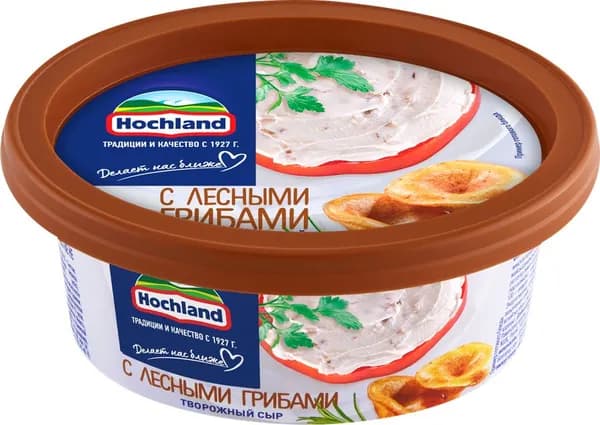 Сыр творожный HOCHLAND с лесными грибами 60%, без змж, 140г 3 шт.