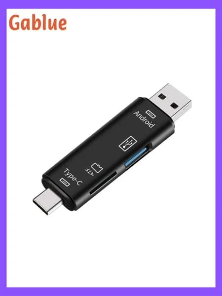 Многофункциональный кард-ридер OTG 5-в-1 Micro- / -карта USB-ридер Поддержка TF Android Type-c Phone Computer Universal