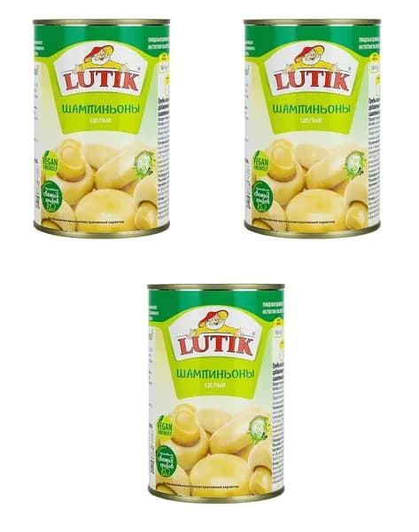 Шампиньоны целый "Lutik" 800 г 3 шт