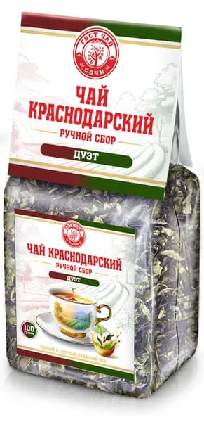 Краснодарский чай Ручной сбор 100г черный и зеленый Дуэт