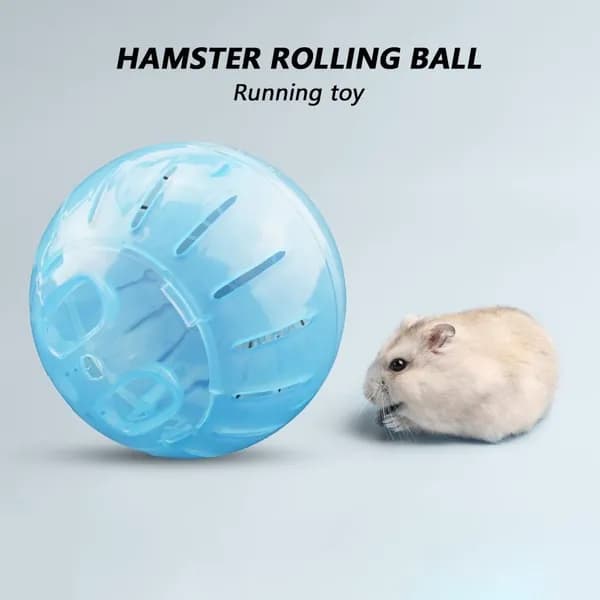 Беговой шар для хомяков диаметром 10 см, синий, с вентиляционными отверстиями