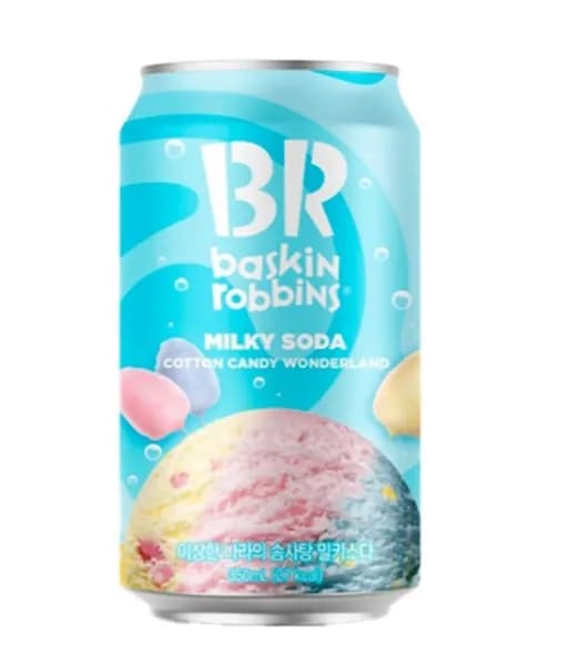 Напиток газ. Baskin Robbins Milky Soda Cotton Candy со вкусом фруктового мороженого 350мл