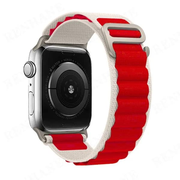 Тканевый ремешок для смарт-часов Apple Watch Series 1-10 и SE 38mm , 40mm , 41mm / Нейлоновый браслет Альпийская петля ремень для умных часов Эпл Вотч