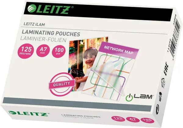 Leitz Ламинирующие Пакеты A7, 125 Микрон, Набор 100 Штук