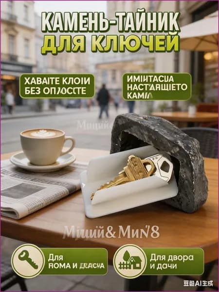 Уличный тайник для ключей, декоративный камень с отделением для запасного ключа, для сада, двора, крыльца и участка