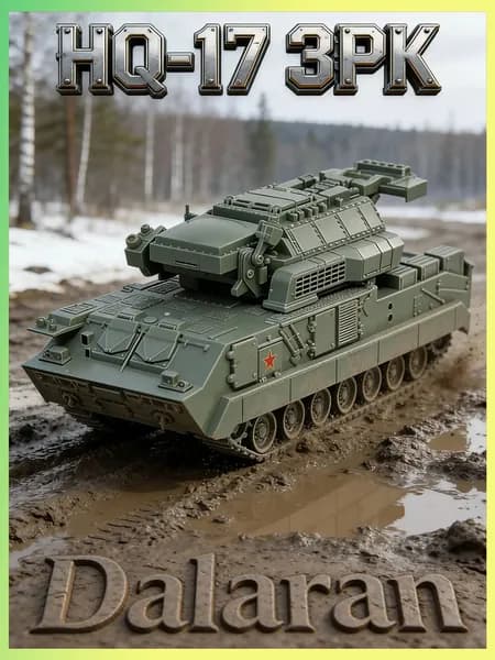 HQ-17 гусеничный ЗРК сборная модель танка 1/72 без клея, Dalaran (на базе 9K330 Тор-М1/Тор-М2КМКНР классика