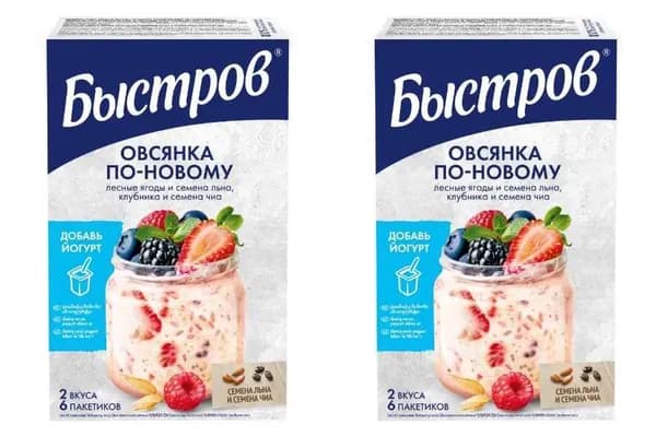 Быстров Каша овсяная ПБ По-новому 210 г, 2 уп
