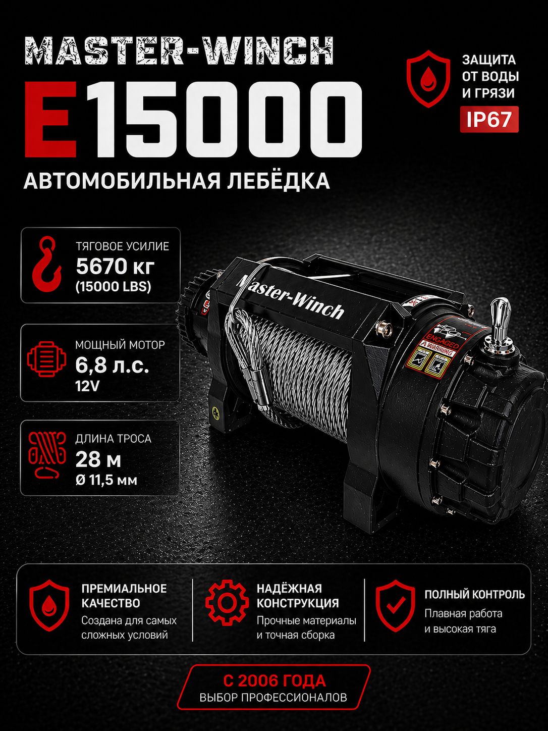 Лебедка автомобильная Master Winch E15000