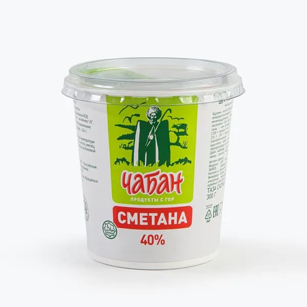 Сметана 40%, 300 г, Чабан