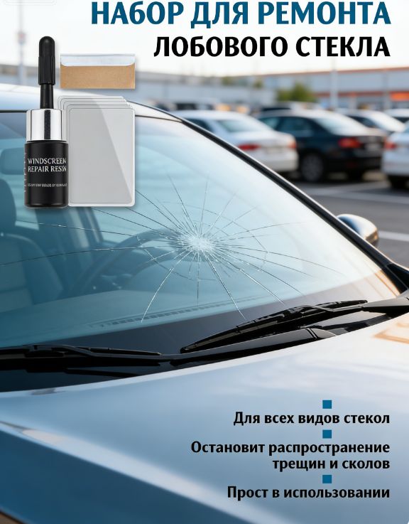 Набор для ремонта лобового стекла: черный