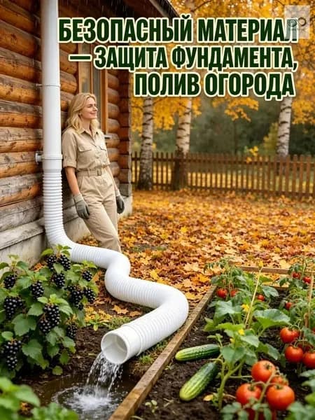 Гибкий удлинитель водосточной трубы 80/100 мм, пластиковая дренажная труба для отвода воды от фундамента, универсальный переходник для водостока