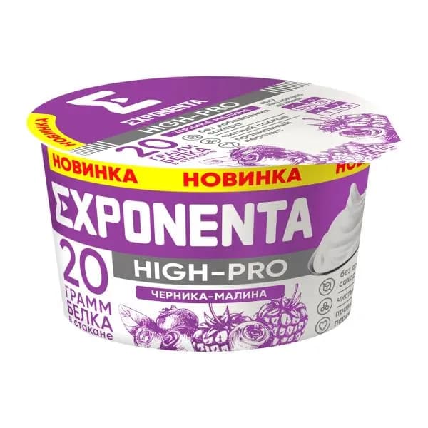Продукт кисломолочный Exponenta High-Pro Черника-малина обезжиренный 160г