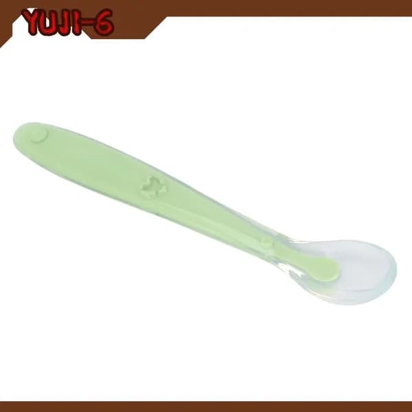 Baby Silicone Spoons, удобные и безопасные, для обучения кормлению детей зеленый
