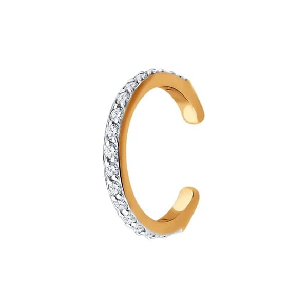 Одиночная серьга из золота DIAMANT-ONLINE с фианитом 585 пробы