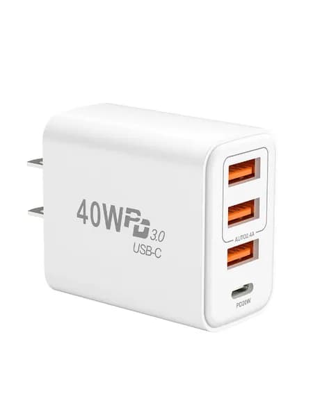 (1 шт) 3USB1PD многопортовое зарядное устройство - белый - американская вилка