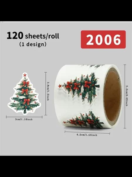 Наклейки Рождественские елки, 120 шт, цвет 2006