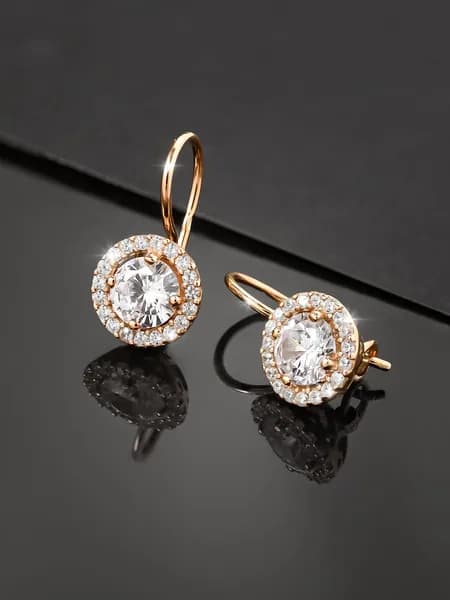 Серьги с фианитами серебро 925