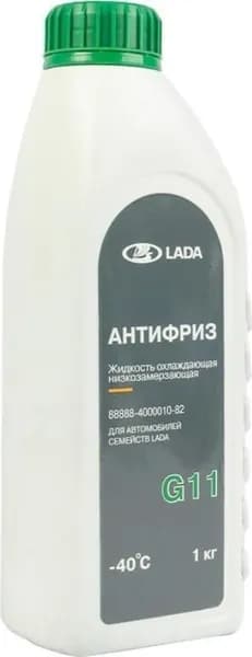 Антифриз LADA 88888400001082 G-11 в фирменной упаковке ОАО АВТОВАЗ зеленый 1кг