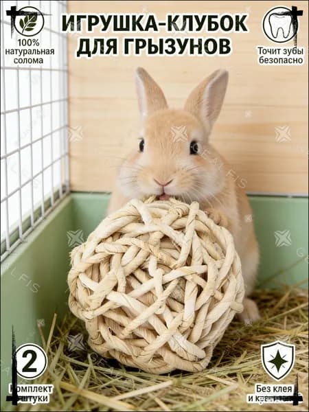 Травяной шар для грызунов 2 шт., игрушка-лакомство из тимофеевки, шар для сточки зубов, натуральная погрызушка для кролика и морской свинки, сено