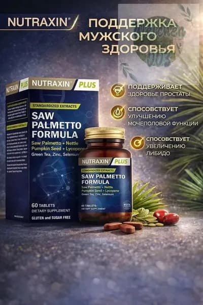 Нутраксин экстракт карликовой пальмы 60 таблеток / Nutraxin Saw Palmetto Formula 60 Tablet