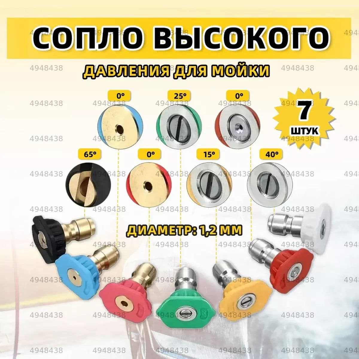 Универсальные насадки для полива и мощной очистки, 7 функций, высокое давление, удобство в использовании