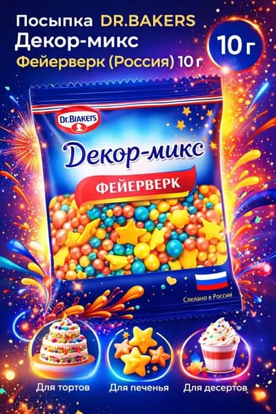 Посыпка DR.BAKERS Декор-микс Фейерверк (Россия) 10г