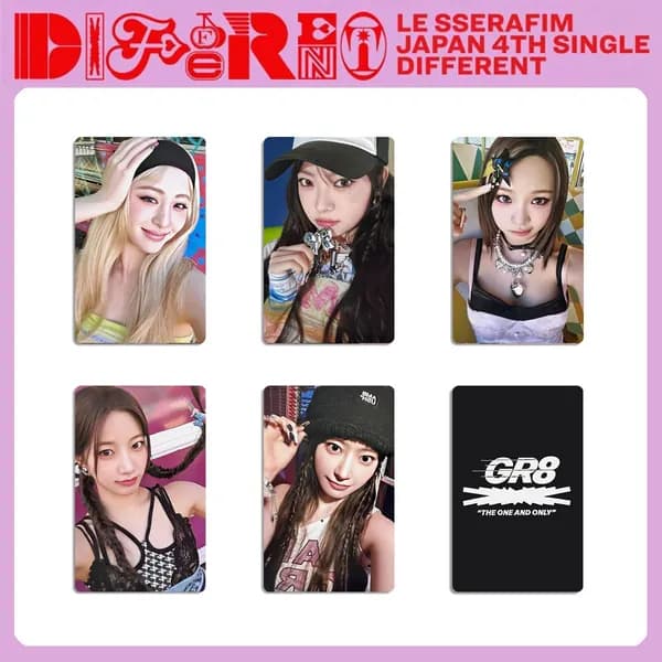 Карточки LE SSERAFIM DIFFERENT K-pop карточки коллекционные 5.4*8.6cm 5 шт