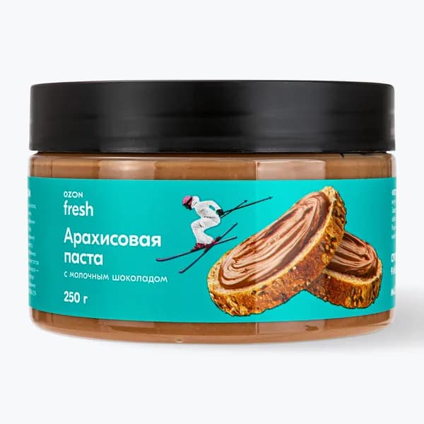 Арахисовая паста с молочным шоколадом без сахара 250 г, Ozon fresh