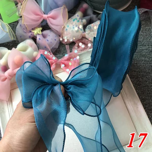Лента из органзы с волнистым краем,для упаковки букетов и подарков, Для украшения свадебных торжеств,1 кусок, 5 метров