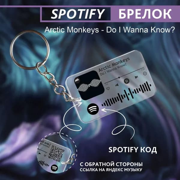 Подарок девушке на день рождения, парню, брелок для ключей спотифай, песня - Arctic Monkeys - do i wanna know?