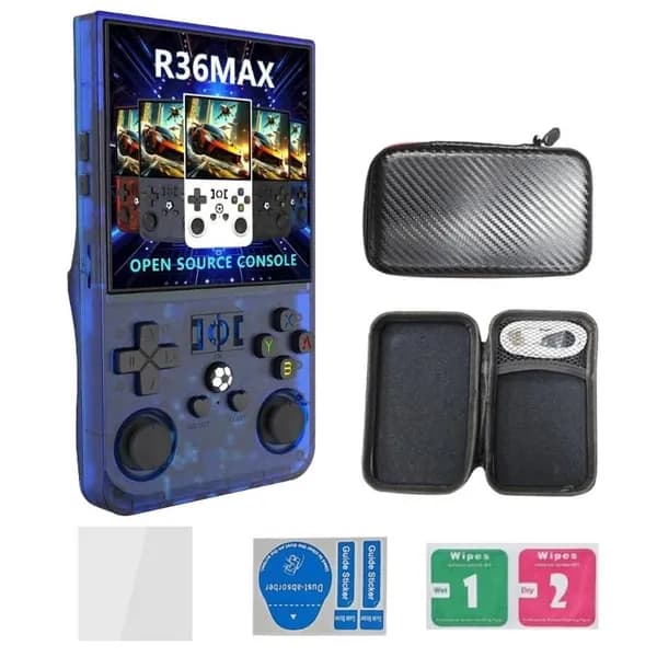 Портативная игровая консоль R36Max, насыщенный синий