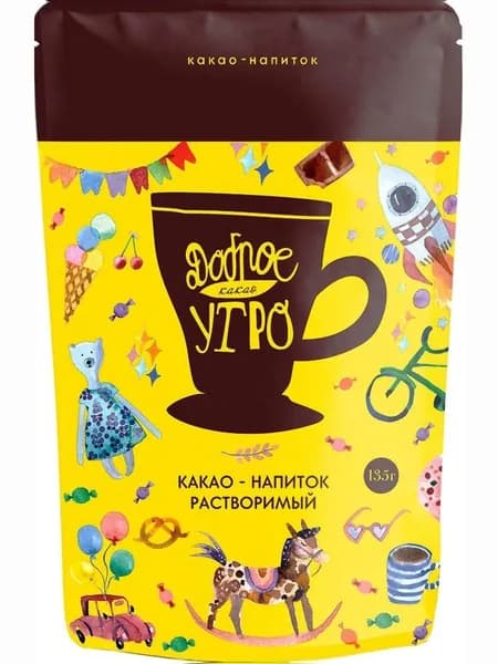какао порошок натуральный , Доброе утро 135гр