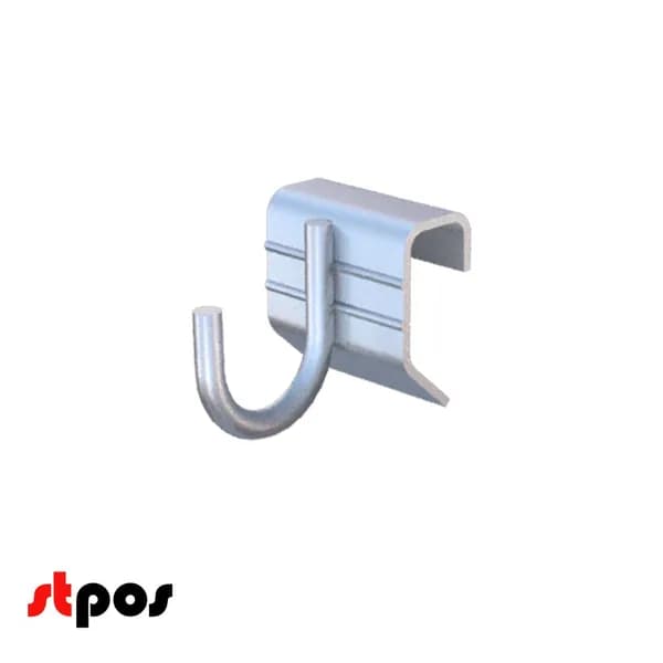 Крючок-зацеп на штангу 40х20 (профиль) для подвешивания бытовой техники, цинк-хром, 25мм, d6мм