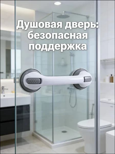 Универсальная ручка на присосках для ванной и душевой кабины, опорный держатель для пожилых и детей, легко устанавливается без инструментов.