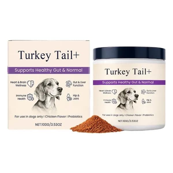 Добавка для пищеварения собак Turkey Tail+ с куриным вкусом, 100 г