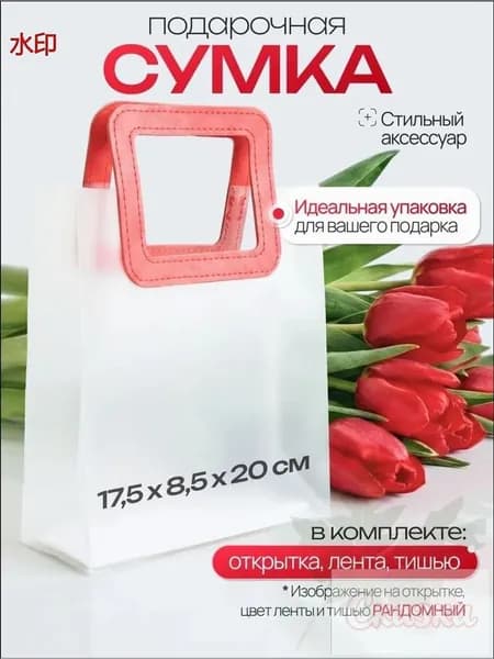 Пакет подарочный вертикальный 17*8,5*20 см 1 шт