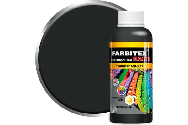 Колеровочная паста Farbitex универсальная, черный, 0.1 л