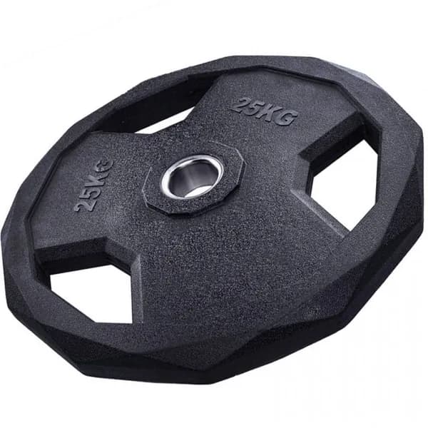 Диск обрезиненный с 3-мя хватами Voitto V-301 25 кг, черный (d51)
