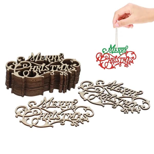 Деревянные заготовки для декора, бежевые, набор 20 шт для рождественского творчества