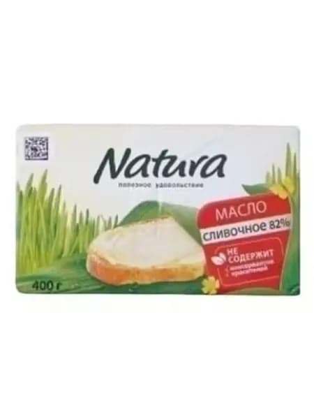 Сливочное масло несоленое Natura 82% 400 г