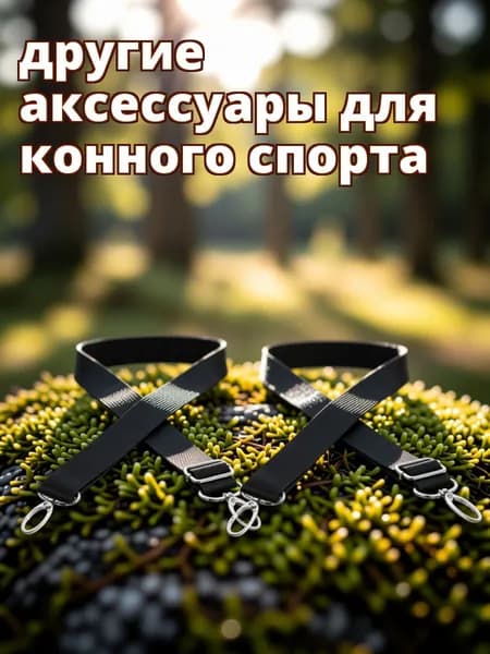 Набор из 2 эластичных регулируемых ремней для лошадиных попон с двойными поворотными карабинами из нейлона черного цвета