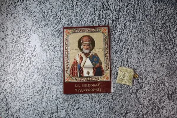 Ладанка освященная с ламинированной иконой Николай Чудотворца